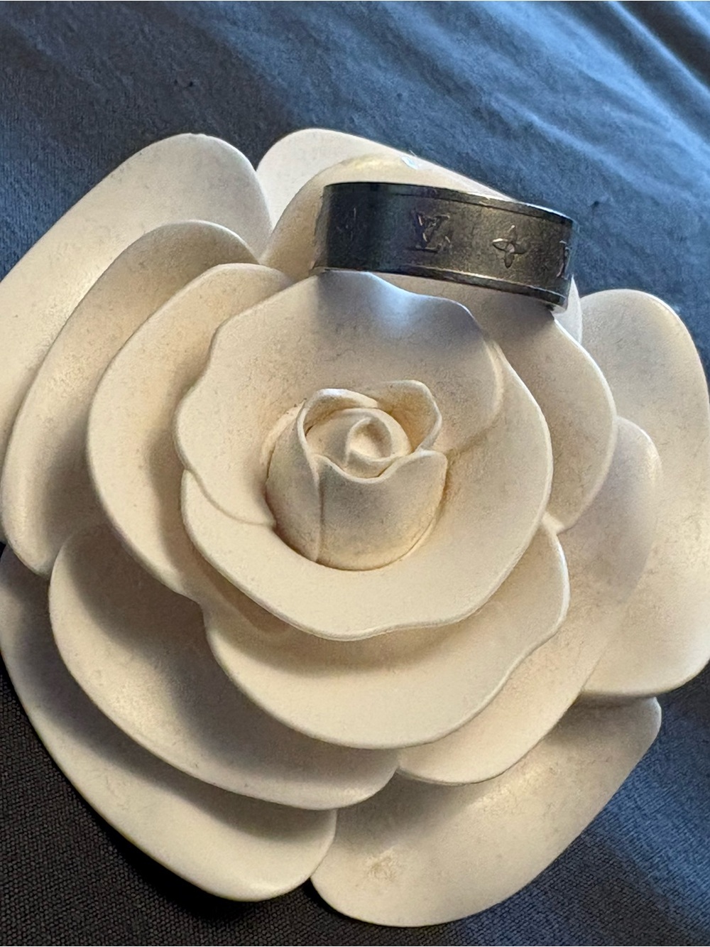 Louis Vuitton Monogram Gunmetal Grey Men’s Ring